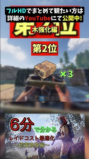 【RUST】6分で分かるレイドコスト最適化〜木強化編〜