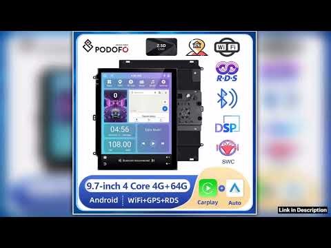 Podofo 97inch Android Car Stereo Radio For Universal 264G Carplay Android auto Car Multimedia