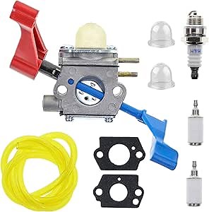 AUTOKAY C1U-W46 Carburetor Carb Kit Fits for many Craftsman poulan 545180864 for Weedeater FB25 FB-25 Blower for Zama C1U-W51B for Husqvarna FB25 952711937 2004-2009 Handheld Trimmer w/Fuel Filter