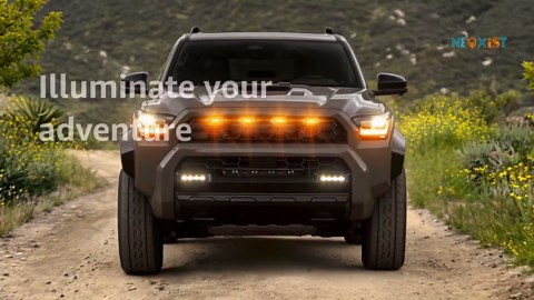 LED Grill Lights for 2025 2026 Toyota 4Runner Raptor Lights Front Grille Light Bar Head Lamp 4 Runner Accessories 6th Gen (Amber, TRD Pro & Trailhunter Only)