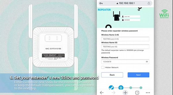 WiFi Extender WiFi Booster Indoor/Outdoor Repeater Signal Booster 1200Mbps WiFi Amplifier Long Range High Speed 5G/2.4G WiFi Internet Connection (White)