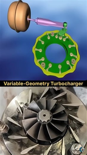How Variable Geometry Turbos Work! 🐌 (VGT Mechanism) #shorts