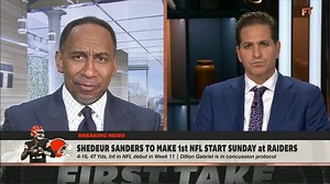 913K views · 8.3K reactions | Stephen A. Smith shares his thoughts on Cleveland Browns QB Shedeur Sanders being named the starter vs. the Las Vegas Raiders in Week 12 ✍️ | ESPN First Take | Facebook