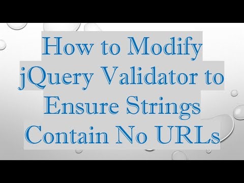 How to Modify jQuery Validator to Ensure Strings Contain No URLs
