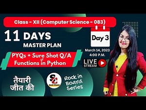 PYQs and Sure Shot Questions of Functions in Python | Target 70/70 Class 12 Computer Science