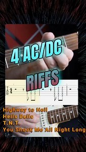 #Tutorial 4 AC/DC Riffs #guitartutorial #guitarcover #electricguitar #learnmontiktok #guitarlesson #guitartok #fyp #skullstrings popularsong #acdc #highwaytohell #hellsbells #tnt #youshookmeallnightlong #angusyoung | Tony GALDI