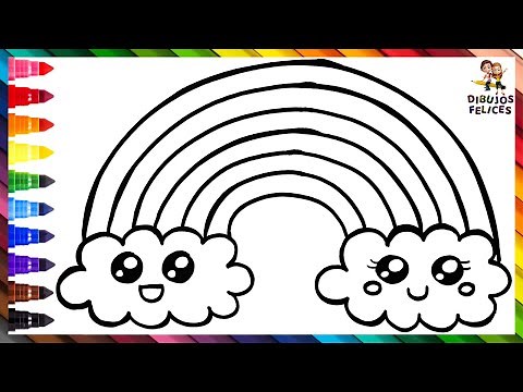 Dibuja y Colorea Un Lindo Arcoiris 🌈 Dibujos Para Niños