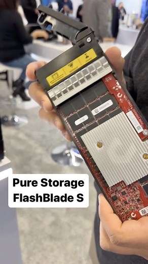 6.6K views · 15 reactions | Pure Storage FlashBlade S being shown off at SC22 for HPC workloads. We brought you coverage of this array at the launch earlier this year. Customers love the density they get from Pure’s custom QLC SSDs referred to as DFMs in this video. Each blade can support four drives. #data #technology #purestorage #sc22 #storage #datacenter #cloud | StorageReview | Facebook
