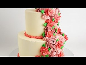 SUPER EASY cascading Floral CAKE TUTORIAL- Rosie's Dessert Spot