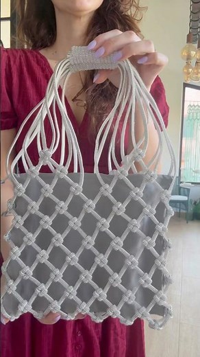 Tutorial Macrame Crystal Net Bag 💎 #macrametutorial #macramebag