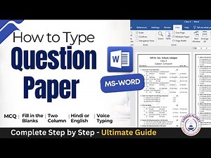 How to Type Question Paper in MS Word | Basic Computer Course