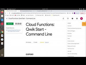 Cloud Functions: Qwik Start Command Line | GSP080