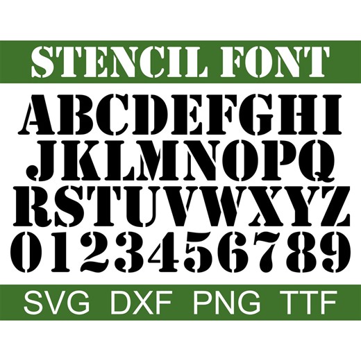 Stencil Font SVG   TTF: Sports, School, Poster Alphabet (instant Download) - Etsy