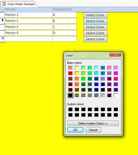 Custom Color Picker System | Microsoft Access