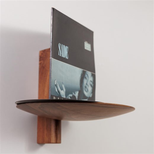 Walnut Wall Shelf: Round Floating Wooden Shelf for Plants and Boho Home Decor - Etsy