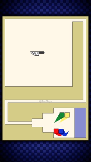 Knife Arena EP.04: Red vs Blue vs Green vs Yellow | Square Race 🟥🟦🟩🟨 #shorts