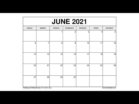Printable June 2021 Calendar Templates with Holidays - VL Calendar