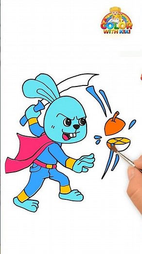 Learn to Draw A cute cartoon bunny rabbit - Drawing and Coloring Tutorial for Kids