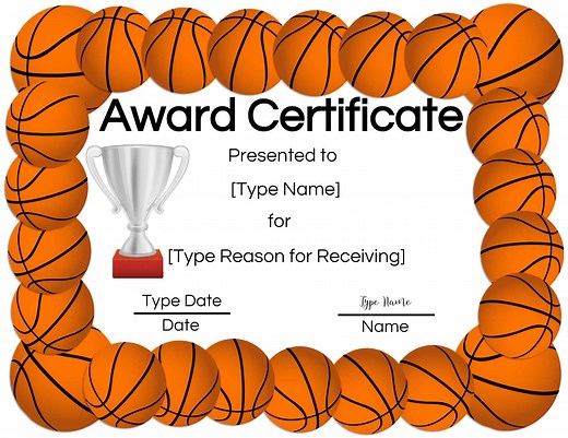 Free Printable Basketball Certificates | Edit Online and Print at Home