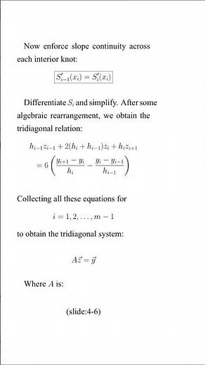 Natural Cubic Spline Derivation: Matrix Form (Part B)