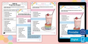 Sixth Grade Ratio and Proportion With Recipes Problem Solving Worksheet
