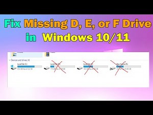 Fix Missing D, E, or F Drive in Windows 10/11 – Easy Solutions