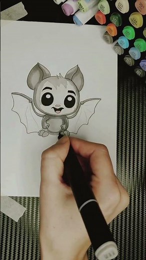 How to Draw a Cute Bat – Easy Cartoon Drawing Tutorial | Masterful Imprint