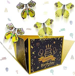Flying Butterfly Surprise Box Exploding Gifts Box with Butterflies, DIY Butterfly Pop Up Box for Birthday, Mothers Day, Wedding, Christmas, Valentine's Day