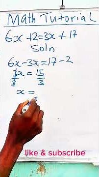 Solving and Understanding a Simple Linear Equation #maths