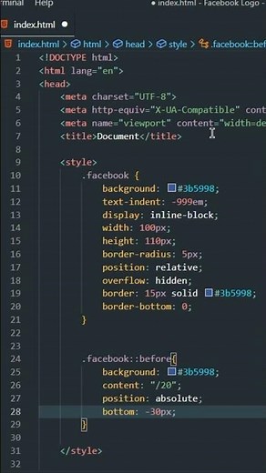 How To Make Facebook Logo? | Html Css
