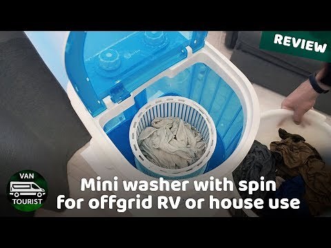 Mini washer with spin for RV or small house. Full review offgrid van portable washing machine dryer