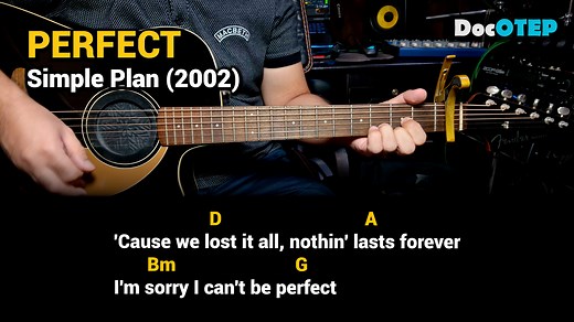 Perfect - Simple Plan (Easy Guitar Chords Tutorial with Lyrics) | Doc OTEP Studio