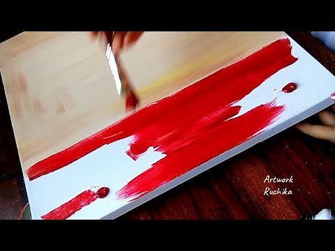 How to Paint Flowers on Canvas | Easy Flower Painting Technique using Acrylic colors