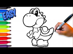 How to Draw Yoshi Full Body From Super Mario Bros | Step-by-Step Tutorial
