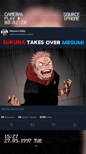 Sukuna takes over Megumi 🔥 Sukuna in Megumi's body#jujutsukaisen#sukuna#jjk