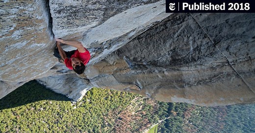 Review: In ‘Free Solo,’ Braving El Capitan With Only Fingers and Toes