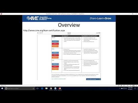 AME Webinar: Lean Certification Overview