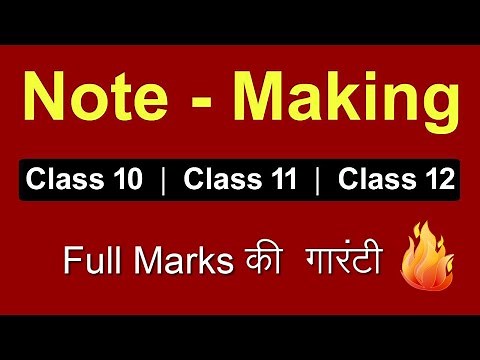 Note Making : Class 11 / Class 12 | Format & Examples | English