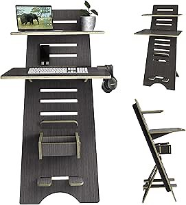 Modern Height Adjustable 2 Tier Desk for Small Spaces - Compact Narrow 30" Sit to Stand Up Desk - 2 Tier Desk for Small Spaces - Easy Adjustable Standing Desk for Study & Home Office
