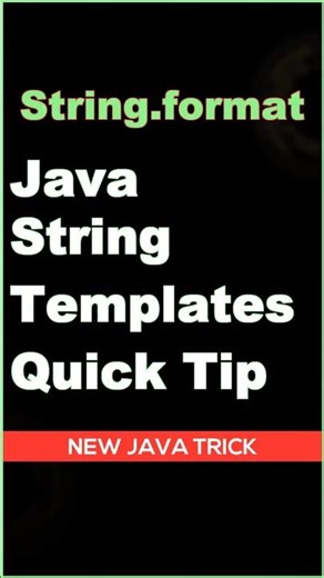 Replace String.format() - Java String Templates Quick Tip ✅️ #javaprogramming #shorts