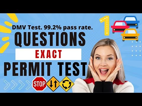NEW Permit Exam for Driver's License PART 1.Test Questions Actual DMV.PASS 100%