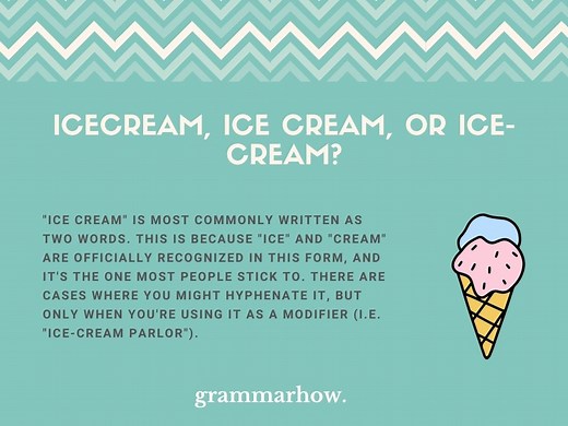 Icecream, Ice cream, or Ice-cream? (Helpful Examples)