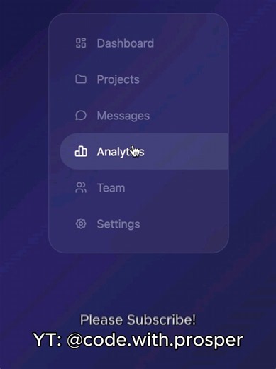 Glassmorphism Sidebar with HTML, CSS & JavaScript