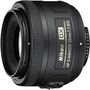 Nikon AF-S DX NIKKOR 35mm f/1.8G Lens with Auto Focus for Nikon DSLR Cameras, 2183, Black