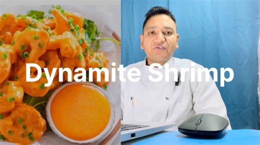 The iconic Dynamite Shrimp recipe: crispy golden shrimp tossed in creamy, spicy dynamite sauce. This is a restaurant-style appetizer that always wows. Ingredients (2-3 portions): For the Shrimp: • 300g medium shrimp (peeled, deveined, tail-off) • ½ cup all-purpose flour • ½ cup cornstarch • ½ tsp salt • ½ tsp black pepper • ½ tsp paprika or cayenne (optional) • 1 egg 2 tbsp cold water (for batter) • Oil for deep frying For Dynamite Sauce: • ½ cup mayonnaise (Kewpie mayo if available) • 2-3 tbsp 