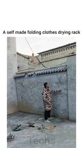 Technology🔹️Gadgets on Instagram: "A self-made folding clothes drying rack is a DIY project where you create a portable, collapsible structure to air-dry clothes. Typically, it involves using materials like wooden or metal poles, rods, or pipes, along with hinges or joints that allow the rack to fold flat when not in use. The design usually includes multiple horizontal bars or lines for hanging clothes, and the entire structure is built to be lightweight and easy to store. This type of drying r