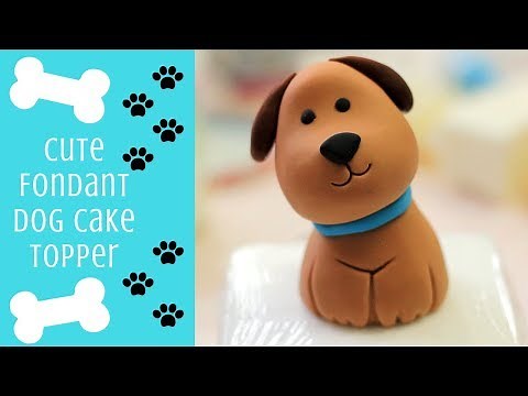 HOW TO MAKE A CUTE FONDANT DOG CAKE TOPPER TUTORIAL | INTHEKITCHENWITHELISA