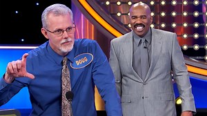 #SteveHarvey struts in high heels! 👠👠👠 Name something other women wear that you wish your wife would wear. #FamilyFeud | Family Feud