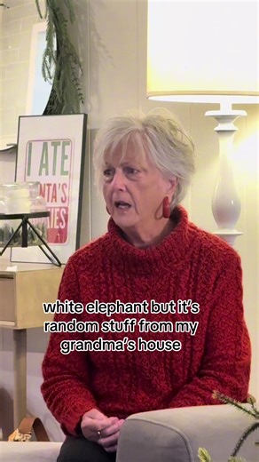 we told her we were doing thrifted gifts for white elephant this year 😂 #whiteelephant #prank #christmasprank #giftexchange #merrychristmas