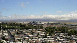 Nasa Research Center And Googleplex Campus Against Cloudy Sky - Mountain View, California